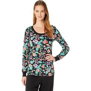 Vera Bradley Vines Floral Jersey Knit Long Sleeve Pajama Top Shirt Sleepwear